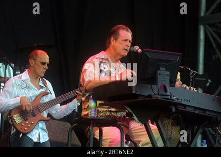 Brian Wilson tritt beim Glastonbury Festival 2005 auf Stockfoto