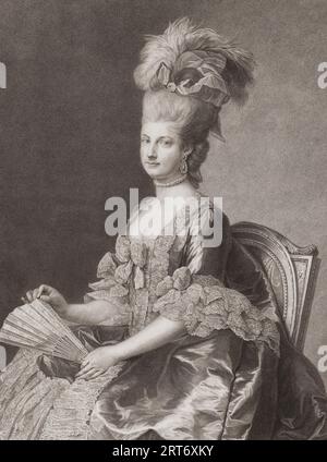 Maria Christina, Herzogin von Teschen, 1742 - 1798. Gemeinsam mit ihrem Mann, Fürst Albert von Sachsen, war sie Gouverneur der österreichischen Niederlande. Aus einem Druck von Francesco Bartolozzi. Stockfoto