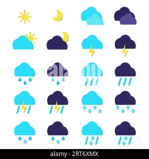 3D-Infografik Wettersymbole für Webanwendungen. Stock Vektor