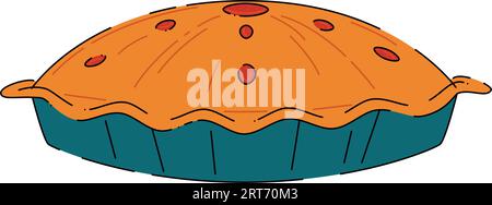 Apfelkuchen. Traditionelle amerikanische Tortenillustration Stock Vektor
