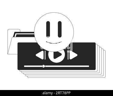 Vaporwave-Computerverknüpfungen flaches monochromes isoliertes Vektorobjekt Stock Vektor