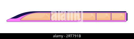 Moderner Hochgeschwindigkeits-Zug flache Linie Farbe isolierte Vektorobjekt Stock Vektor