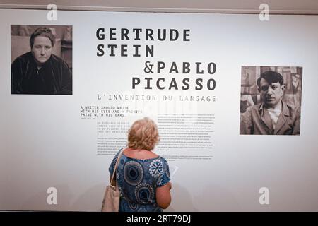 Paris, Frankreich. September 2023. Pressevorschau der Ausstellung „Gertrude Stein und Pablo Picasso die Erfindung der Sprache“ im Luxemburger Museum in Paris, Frankreich, am 11. September 2023. Foto: Lionel Urman/ABACAPRESS.COM Abaca Press/Alamy Live News Stockfoto