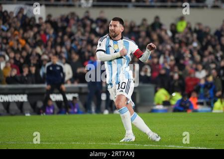 Stadt Buenos Aires, Argentinien. September 2023. Stadt Buenos Aires, Argentinien, 7. September 2023 Lionel Messi (#10 Argentina) in Aktion während des südamerikanischen Qualifikationsspiels zwischen Argentinien und Ecuador für die Weltmeisterschaft 2026 USA, Mexiko Kanada, bei den südamerikanischen Qualifikationsspielen für die Weltmeisterschaft 2026 in Buenos Aires, Argentinien, September 2023. Endstand Argentinien 1:0 Ecuador. Das nächste Spiel Argentinien trifft am 12. September im Hernando Siles Stadion in La Paz (Bolivien) gegen Bolivien (JULIETA FERRARIO/SPP) Credit: SPP Sport Press Photo. Alamy Live News Stockfoto