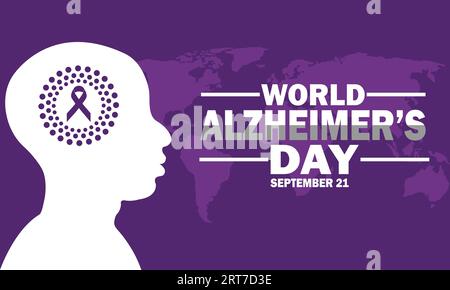 Vektorillustration eines Hintergrunds zum Welt-Alzheimer-Tag. September. Geeignet für Grußkarten, Poster und Banner Stock Vektor