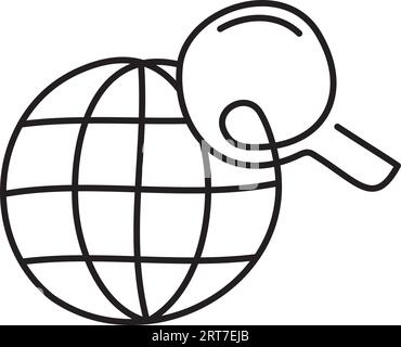 Vektorwebsuche. Allgemeine Bildung. Lernen mit fremdsprachiger Vektorillustration auf weißem Hintergrund. Stock Vektor