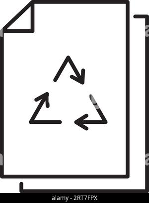 Vektorpapiere mit Recycling-Symbol. Wiederverwendung von Papieren zur Rettung von Bäumen. Pfeile auf Papier Vektorillustration auf weißem Hintergrund. Stock Vektor