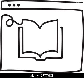Vektor-Einzelbuch eine Zeile. Bildungskonzept. Zurück zur Schule Vektorillustration auf weißem Hintergrund. Stock Vektor