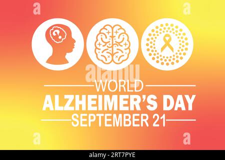 Der Welt-Alzheimer-Tag. Vektorillustration. September. Urlaubskonzept. Vorlage für Hintergrund, Banner, Karte, Poster mit Textbeschriftung. Stock Vektor