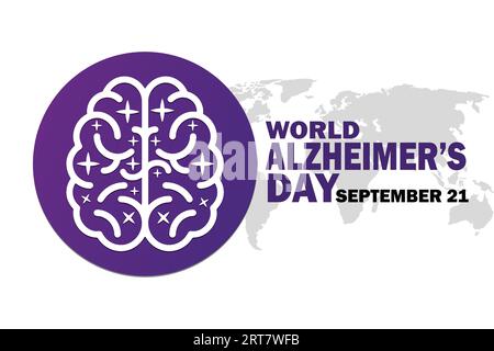 Der Welt-Alzheimer-Tag. September. Vektorillustration. Geeignet für Grußkarten, Poster und Banner Stock Vektor