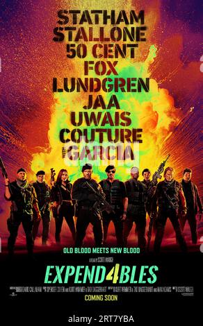 ERSCHEINUNGSDATUM: 22. September 2023. TITEL: Die Expendables 4 alias Expend4bles. STUDIO: Millennium Films. REGIE: Scott Waugh. HANDLUNG: Bewaffnet mit jeder Waffe, die sie in die Hände bekommen können, sind die Expendables die letzte Verteidigungslinie der Welt und das Team, das gerufen wird, wenn alle anderen Optionen vom Tisch sind. MIT der HAUPTROLLE: Poster Art (Credit Image: © Millennium Films/Entertainment Pictures/ZUMAPRESS.com) NUR REDAKTIONELLE VERWENDUNG! Nicht für kommerzielle ZWECKE! Stockfoto