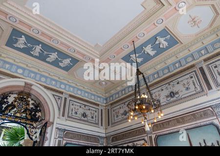 Miami, Florida - 25. August 2023: Ceilingof Villa Vizcaya in Miami. Stockfoto