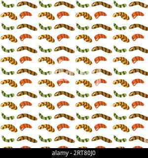 Nahtloses Muster aus Süßigkeitenwürmern – süß vom Zombie Stock Vektor