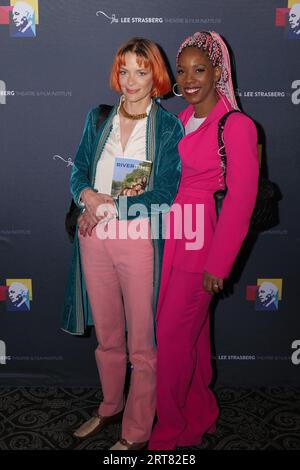 Schauspielerin Jaime King und Freund auf dem roten Teppich bei der Workshop-Premiere von River Time von Katherine Cortez. Stockfoto