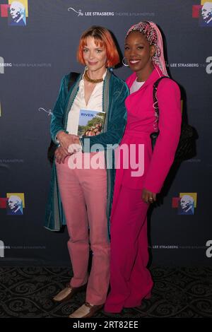 Schauspielerin Jaime King und Freund auf dem roten Teppich bei der Workshop-Premiere von River Time von Katherine Cortez. Stockfoto