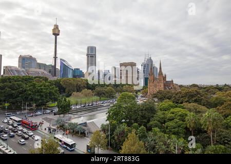 Sydney, Australien, 7. März: Blick über den Hyde Park in Richtung Sydney CBD am 7. März 2017 Stockfoto