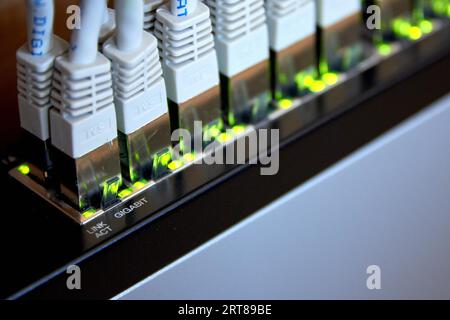 Gigabit-ethernet-Verbindung Stockfoto