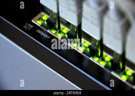 Gigabit-ethernet-Verbindung Stockfoto