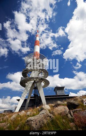 Brockenhaus am Brocken im Nationalpark Harz Stockfoto