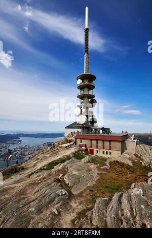 Blick auf die Stadt Bergen vom Berg Ulriken Stockfoto