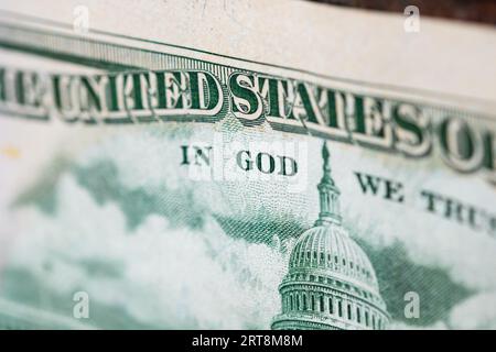 USD-Währung inmitten amerikanischer Inflationsprobleme Stockfoto