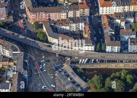 Luftaufnahme, Hochstraße Eckeseyer Straße, Altenhagen, Hagen, Ruhrgebiet, Nordrhein-Westfalen, Deutschland, DE, Eckesey-Brücke, Europa, Luftbild fotogr Stockfoto