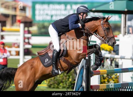 Calgary, Alberta, Kanada, 8. September 2023. Andres Azcarraga (MEX) Riding Contendros 2, The Masters, Fichte Wiesen - Stockfoto