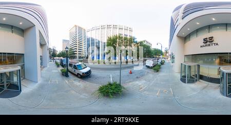 360 Grad Panorama Ansicht von Atlanta, GA, USA - 8. September 2023: 360 Foto 55 Marietta Tower Downtown Atlanta GA