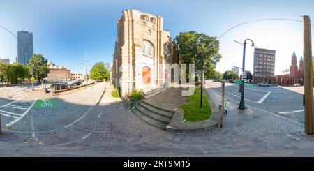 360 Grad Panorama Ansicht von Atlanta, GA, USA - 8. September 2023: 360 Foto Atlanta First United Methodist Church Equirectangular