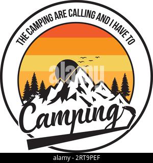 Camping-T-Shirt-Design Stock Vektor