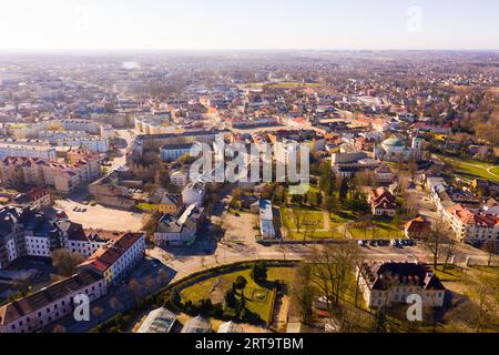 Luftaufnahme der polnischen Stadt Skierniewice Stockfoto