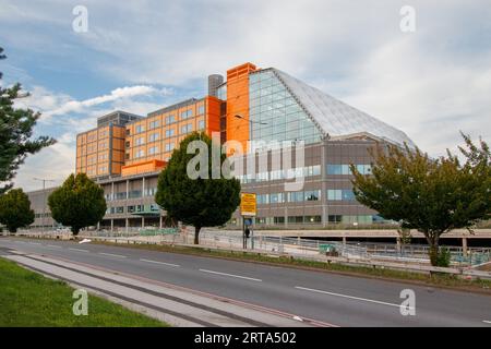 Das neue Midland Metropolitan Hospital wird eine halbe Million Menschen in Birmingham und im Black Country versorgen. Das Midland Metropolitan University Hospital ist ein neues akutes Krankenhaus, das auf einem 16 Hektar großen Gelände in Grove Lane in Smethwick bei Birmingham gebaut wird. Das lang ersehnte 650 Millionen Pfund schwere West Midlands „Superkrankenhaus“ wird nun 2024, sechs Jahre später, seine Türen öffnen. Stockfoto