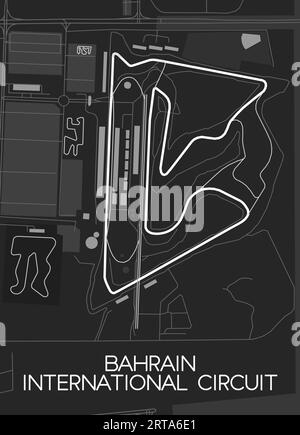 Bahrain International Circuit Track Map Stock Vektor