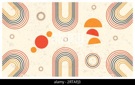 Moderne Kunst-Cover-Poster, minimale geometrische Design-Vektor-Vorlage aus den 20er Jahren mit primitiven Formen Elemente Stock Vektor