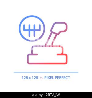 Symbol für den 2D-Schalthebel mit dünner linearer Steigung Stock Vektor