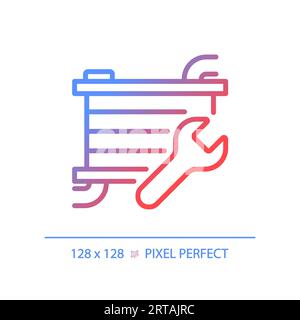 Symbol für die Reparatur eines 2D-dünnen, linearen Gradienten-Autokühlers Stock Vektor