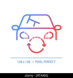 Symbol für dünne, lineare 2D-Scheinwerfer im Auto Stock Vektor