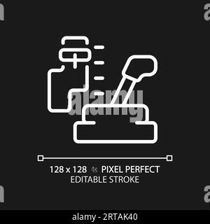 2D anpassbares, dünnes, weißes Auto-Schaltgetriebe-Symbol Stock Vektor