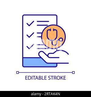 Symbol für dünne, lineare, farbige 2D-Inhalte Stock Vektor