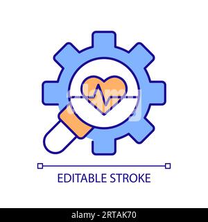 Dünnes, lineares, farbenfrohes 2D-Trainingssymbol Stock Vektor