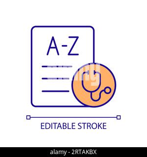 Symbol für dünne, lineare, farbenfrohe 2D-Vokabelstandards Stock Vektor