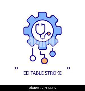 Dünnes, lineares, farbenfrohes, vom Menschen lesbares 2D-Symbol Stock Vektor
