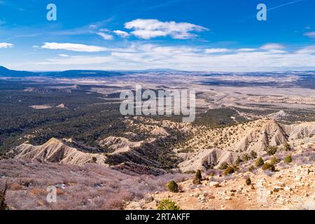 Die Aussicht vom Montezuma Valley Overlook, Colorado. Stockfoto