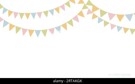 Vektor-Hintergrund mit bunten Fahnen für Weihnachtsbanner, Geburtstagseinladungen, Partyeinladungen Stock Vektor