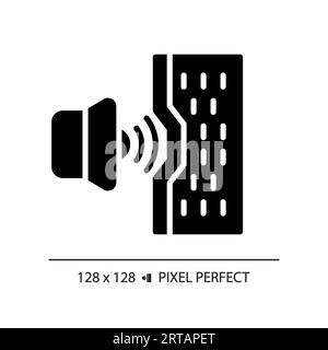 Solides 2D-Symbol aus schalldichtem Material im Glyphe-Stil Stock Vektor