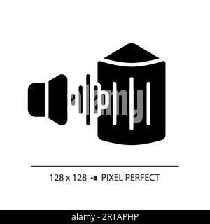 Symbol für 2D-Schallschutzschicht im Glyphe-Stil Stock Vektor