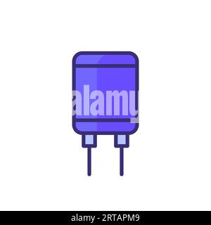 Kondensator-Symbol auf weiß, Vektor Stock Vektor