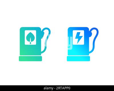 Symbole für Biokraftstoffe und Elektrizitätswerke Stock Vektor