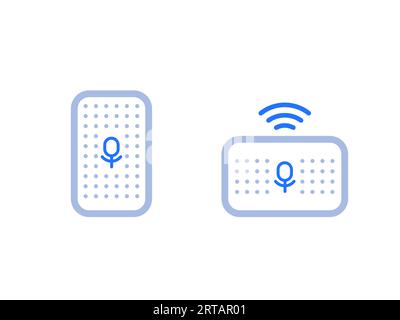 Smart Speakers, Symbole für Sprachassistenten auf weiß Stock Vektor