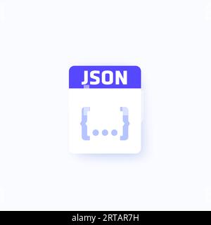 JSON-Dateiformatsymbol für Apps, Vektor Stock Vektor